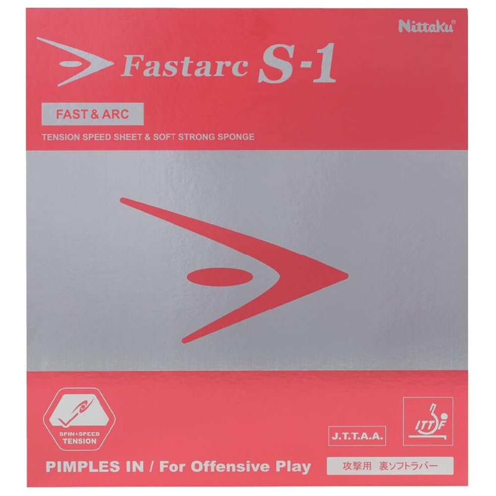 Nittaku Fastark S-1 Table Tennis Rubber Black 2.1mm Thickness High Tension