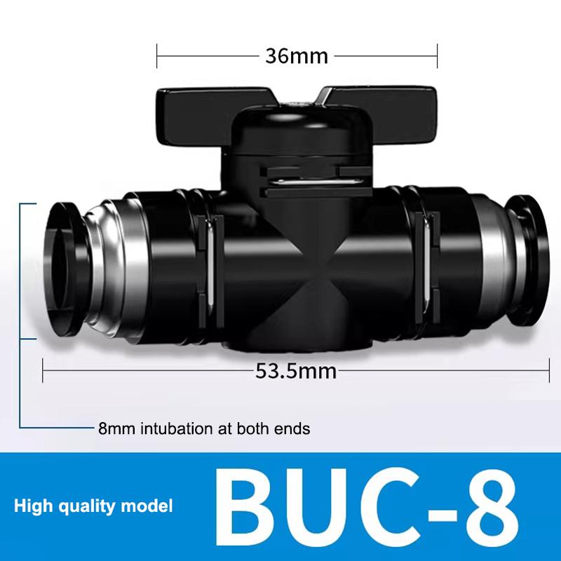BUC Series Pneumatic Manual Valve Leak Proof Sealing Quick Connect Fitting for Industrial Air Line Plumbing System