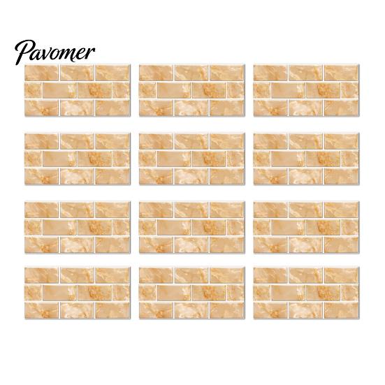 Decorative Mosaic Wall Panels Self-Adhesive PVC Tile Stickers, Waterproof Pattern Decals for Kitchen Bathroom Decal Rental Home Decor, Removable