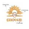  3pcs Hot Style 18K Gold Color PVD Ring Set Ribbed Sun Geometry Ring Stackable Women's Accessories Party