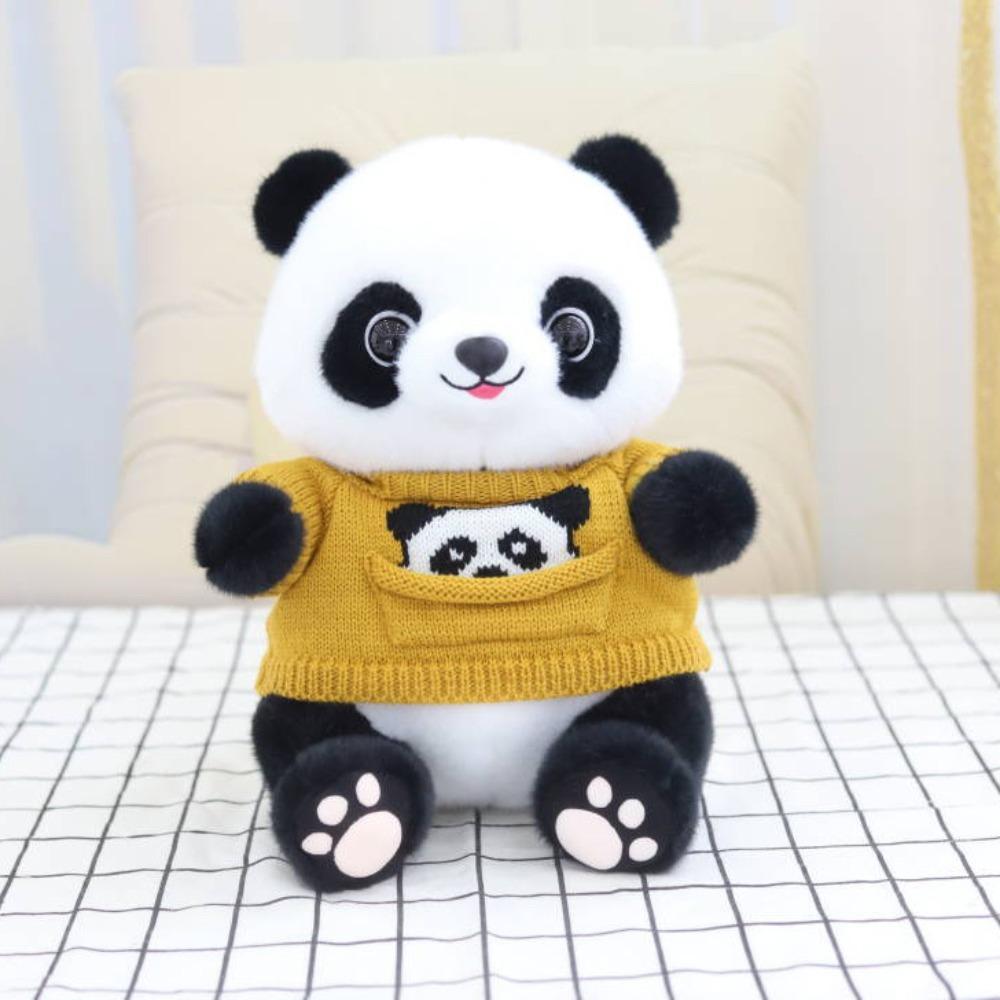Cute panda doll 8 inch grab machine doll plush toy simulation giant panda dressing doll