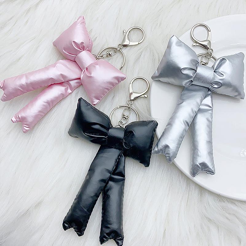 Y2K Korean 3D Bowknot Keychain  Simple Bow Keyring Bag Pendant Handbag Hanging Decoration Girls Gifts