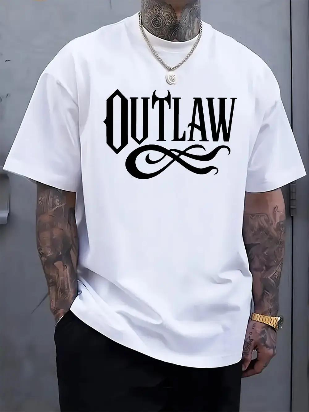 

OUTLAW Graphic Print Short Sleeve T-shirt - Bold Logo Design S