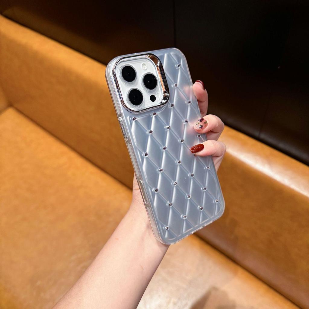 Rhombus Diamond Apple Phone Case for 17 Pro Max, 16, 15, 13, 11 - Full Coverage, Drop-Proof, Simple Style.