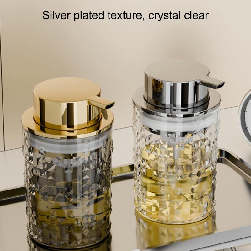 PET Luxury Hands Foaming Soap Dispenser for Bathroom Liquid Soap Mousse Bottle Refillable Kitchen Push-type Dish Soap Container