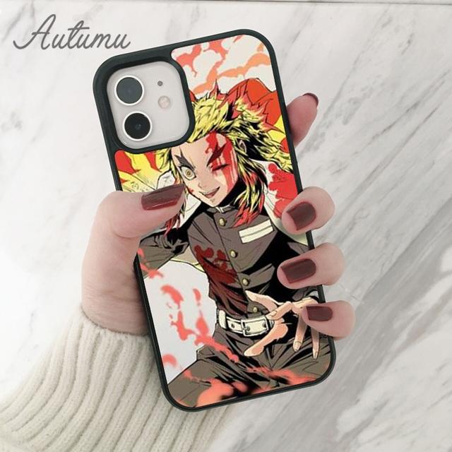 Rengoku Kyoujurou Demon Slayer Phone Case for iPhone 11 12 13 14 Pro Max Mini XR XS SE 2020 6 7 8 Plus Samsung S21 S22 Shell