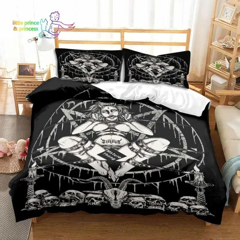 

Комплект постельного белья Evil Satanic Mantra Single Twin Full Queen King Size для взрослых и детей, 3D-принт EU Single 135x200cm