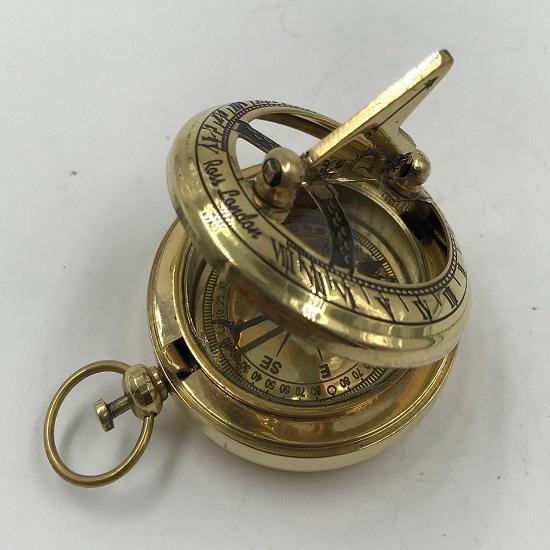 Set Of 3 Marine 5.08 Cm Brass Push Open Working Sundial Compass