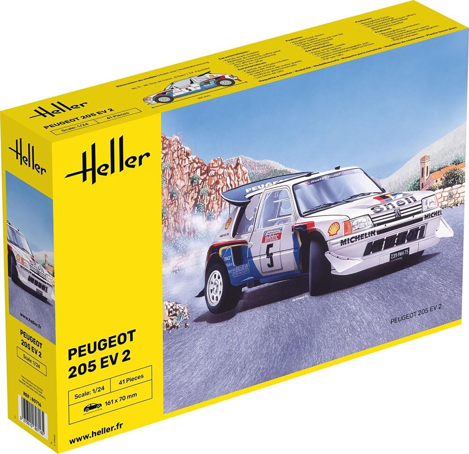 

Platz Peugeot 205 EV2 Rally Tour de Corse Plastic Model HE80716 Hérère 1/24 (Car)