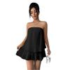 2026 European and American sexy tutu skirt, tube top, backless lace-up design, elegant style women's short top