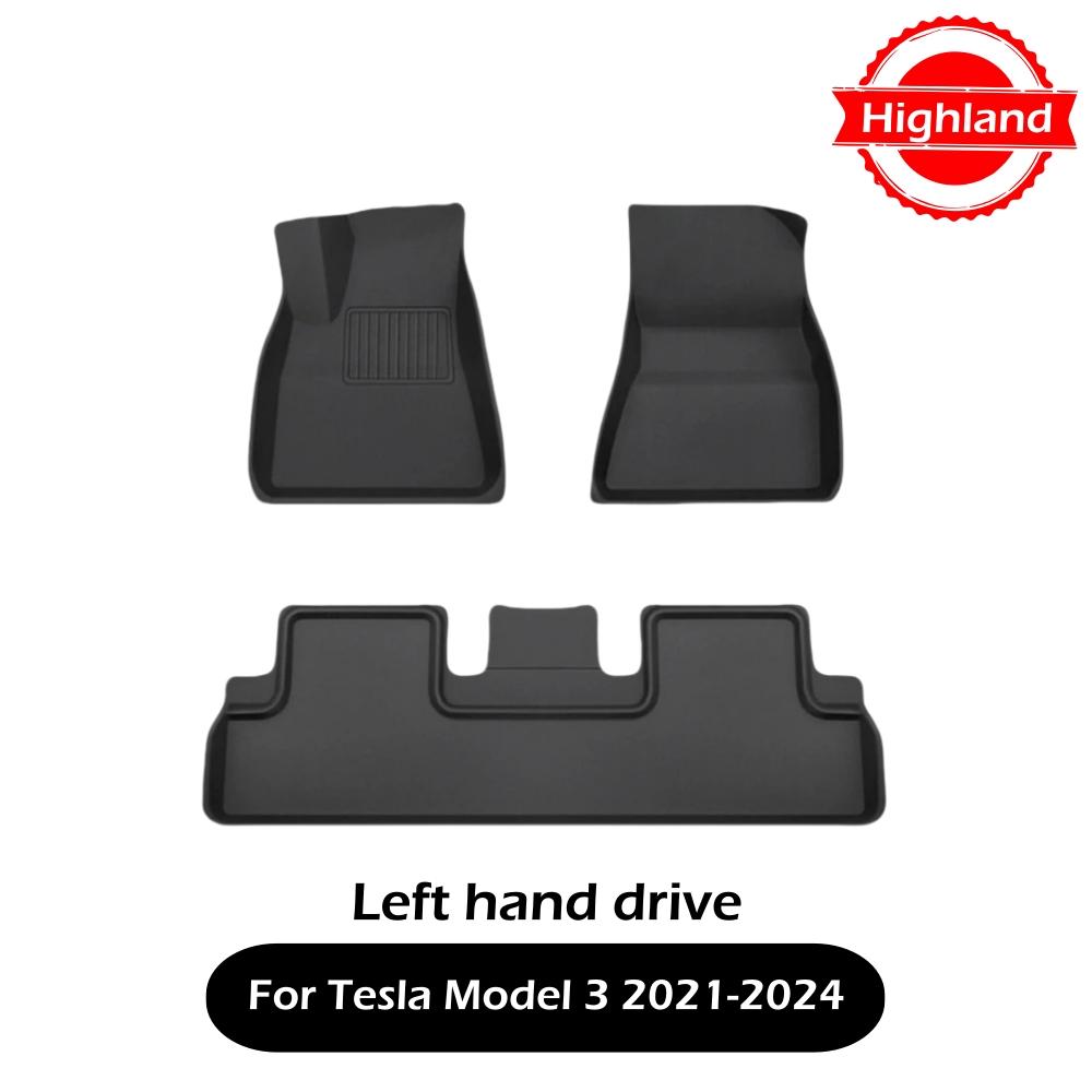 3D Floor Mats For Tesla Model 3 Highland Model Y 2017 to 2025 All Weather Floor Carpets Trunk Mats Waterproof Cargo Liner