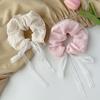 White Lace Large Intestine Hair Band Knotted Fat Intestine Hair Band Bow Ribbon Headband Rubber Band Hair Accessories