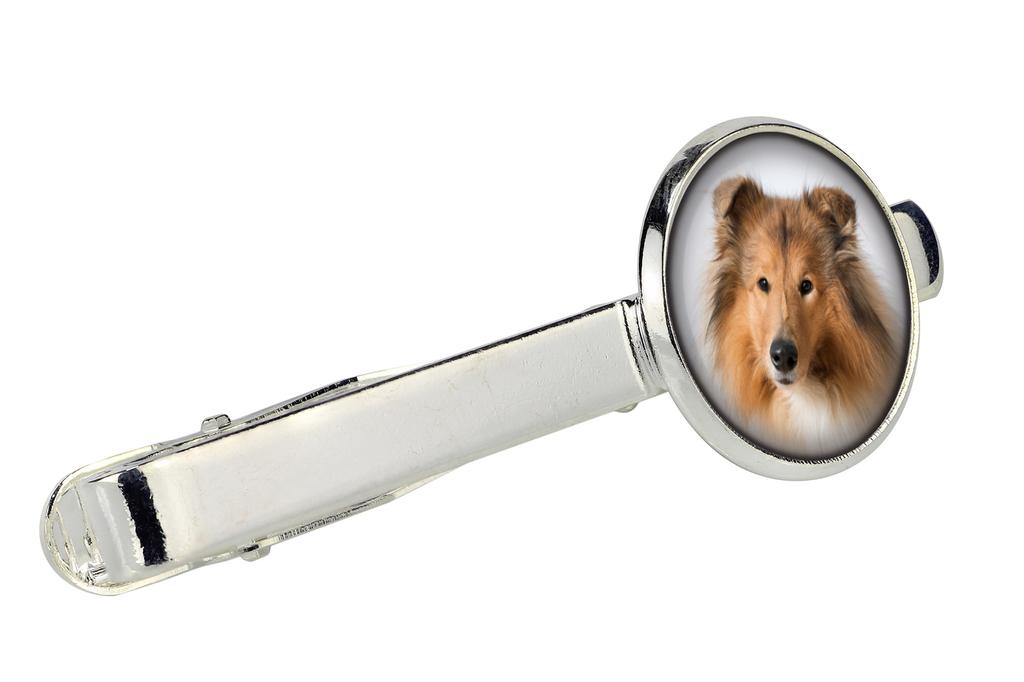 Collie Rough, Long-Haired Collie - tie clip in a box, stylish tie, personalized jewelry from the Art-Dog brand