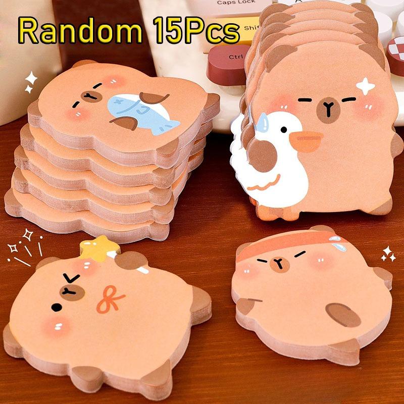 

15Pcs Capybara Memo Pads Simple Scrapbooking Sticker School Supplies Post Sticky Notes Office Stationery Cartoon Notes Random style 15Pcs