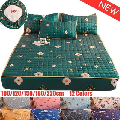 Mode 100% Baumwolle Dicke Matratzenschoner Bett Matratzenauflage Matratzenbezug Weiche Matratzenauflage Waschbares Spannbetttuch Heimtextilien
