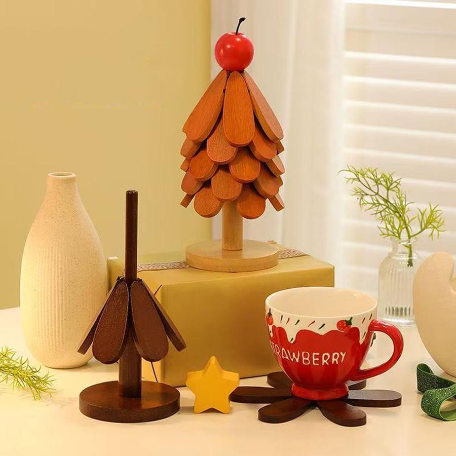 Treisolasjonsmatte Massivt tre Spisebord Anti-skoldingsmatte Gryteunderlag Festivalgave Kreativ og personlig Hjemmedekorasjon