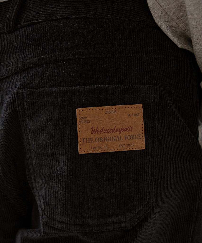 Wednesday Oasis Plain Corduroy Wide Pants_Black(W25-Pt39)