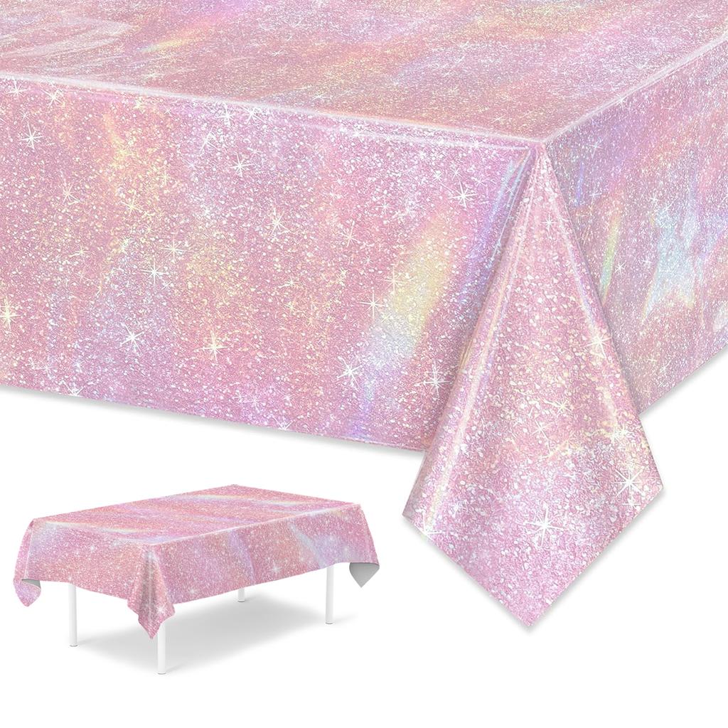 Pink Laser Disposale Tablecloth Happy Birthday Party Decorations Wedding Party Aluminum Foil Table Cover Baby Shower Supplies