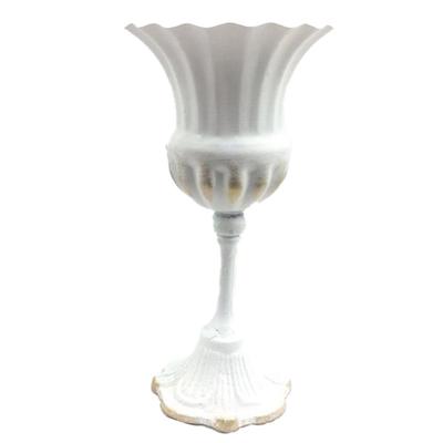 A58Z Europäischer Stil Ornament Vintage Eisenkunst Vase Blumengesteck Tischplatte Hohe Beine Florales Dekoratives Gefäß