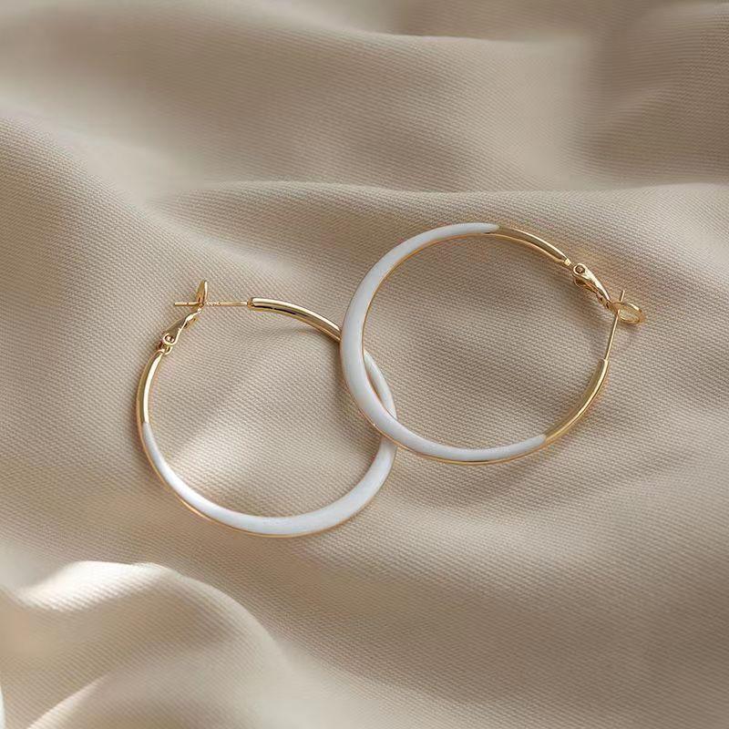 Women's High-end Drop Glazed Large Circular Earrings