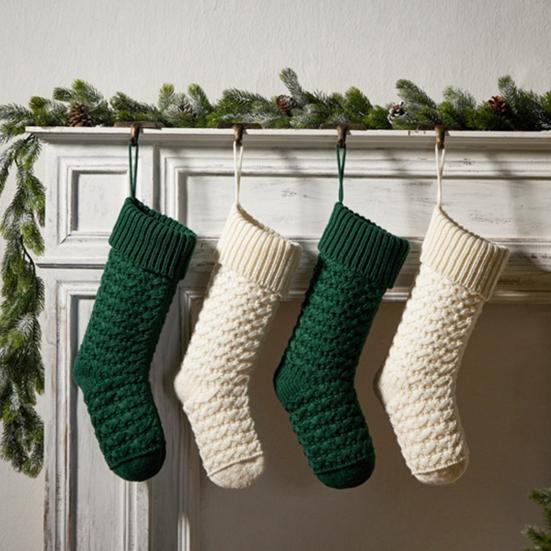 Christmas Stockings 18 Inches Large Knitted Xmas Stocking Fireplace Hanging Decoration for Holiday Home Party Decor