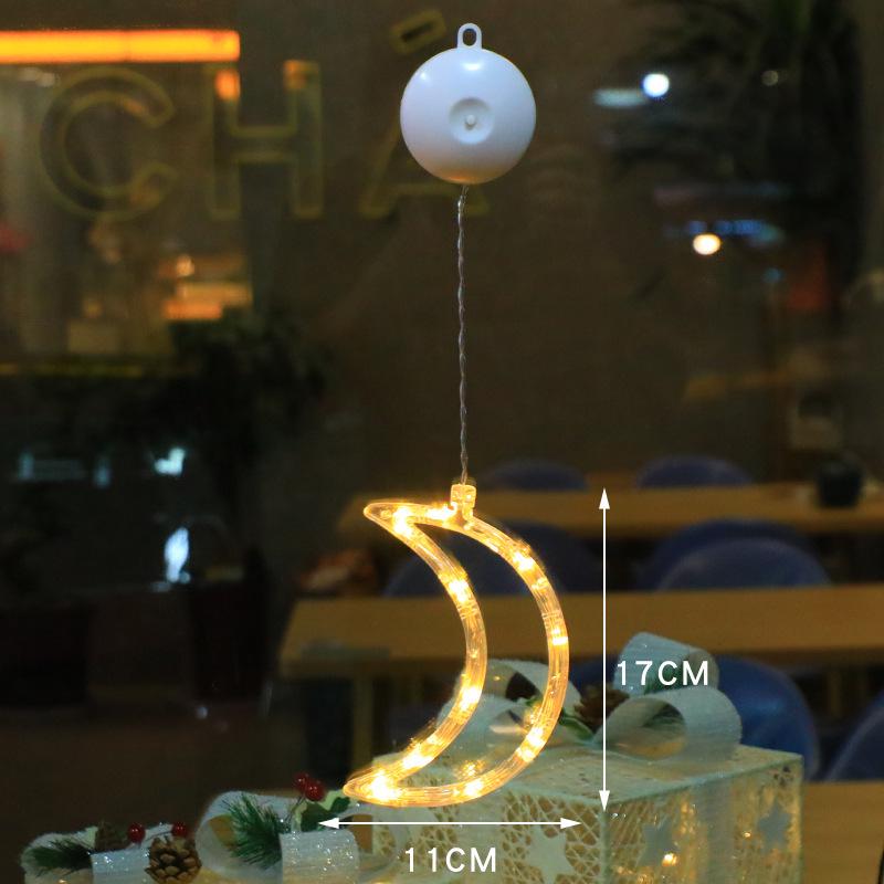 LED Christmas Suction Cup String Lights: Creative Curtain, Tree, Reindeer, and Bell Decorations