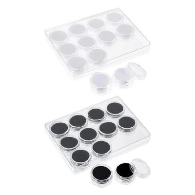 Compact Round Gemstones Storage Tray 12 Slot Acrylic Transparent Container With Sponge Lining For Jewelry Trade Shows Retail