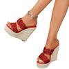 Women Slipper 15cm Wedge heel Sexy New Straw Woven Simple High Slope Heel Waterproof Trolley Model Slippers