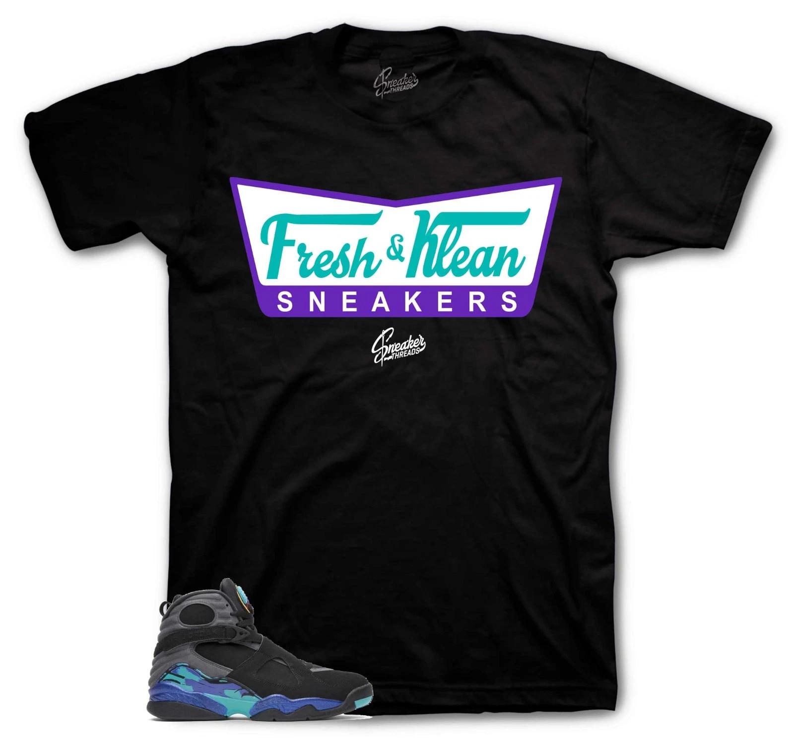 Shirt To Match Retro 8 Aqua Shoes AJ8 Aquatone - Fresh klean Sneaker Tees S