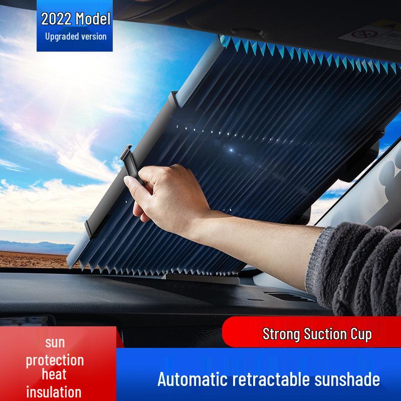 Automatic Retractable Car Sunshade - Heat Insulation Front Windshield Visor