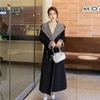 Hooded Double-Sided Long Wool Coat Bathrobe with Tie Waist - Autumn/Winter Korean Fashion Women's Outerwear