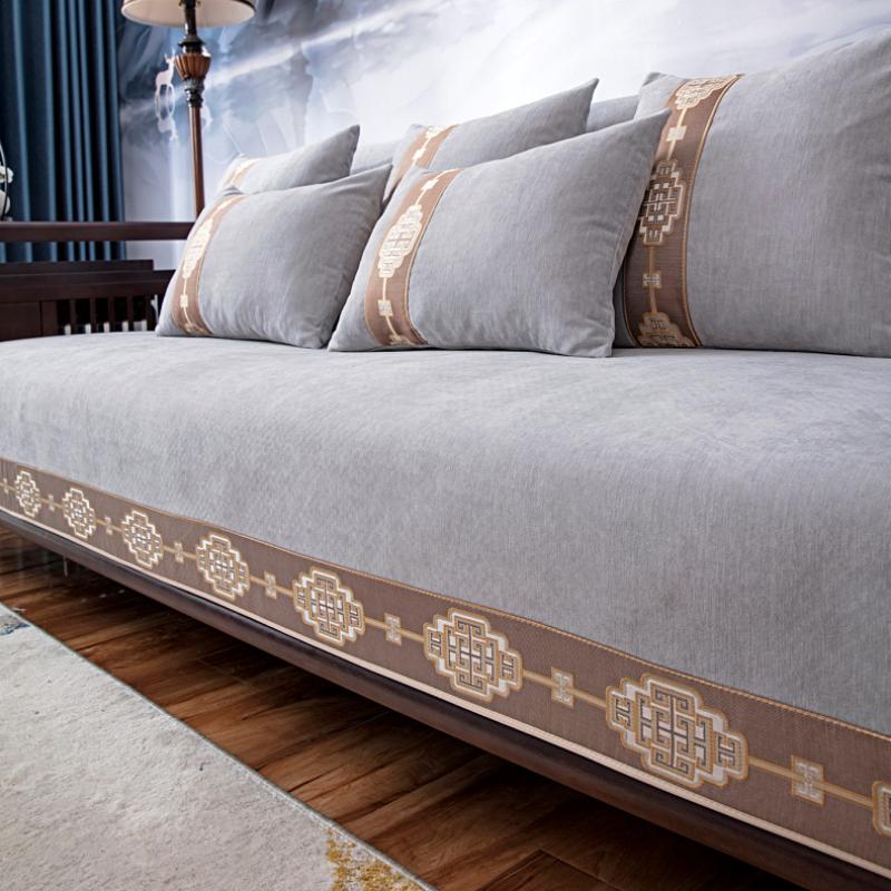 Solid Wood Sofa Cushion for Living Room Chenille Non-slip Couch Cover Corner Sofa Towes Seat Pad Home Protection Covers