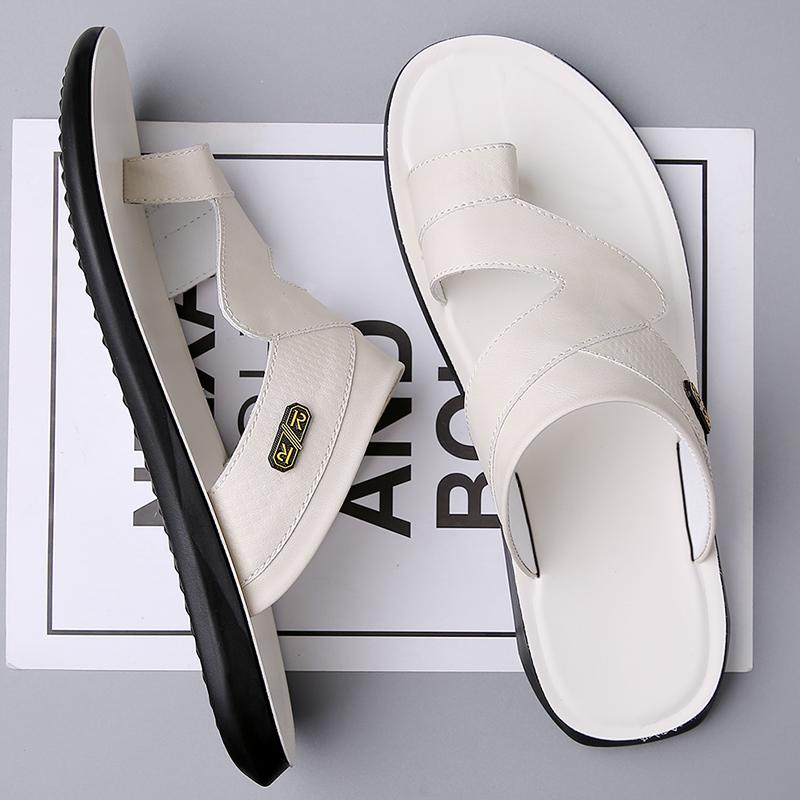 Fashion New Arrival Sandals Classic Mens Leather Summer Slippers Soft Lightweight Male Slides Leisure Half Drag Handmade Man Flip Flops