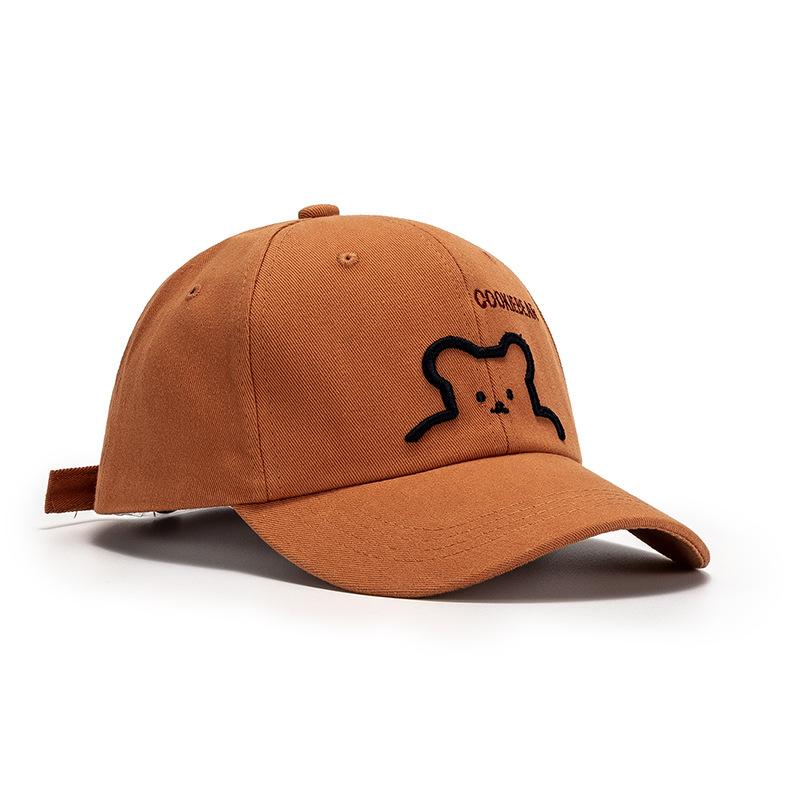 Hat Women's Spring Summer Breathable Soft Top Cap Men's Outdoor Sunscreen Korean Cute Bear Baseball Cap