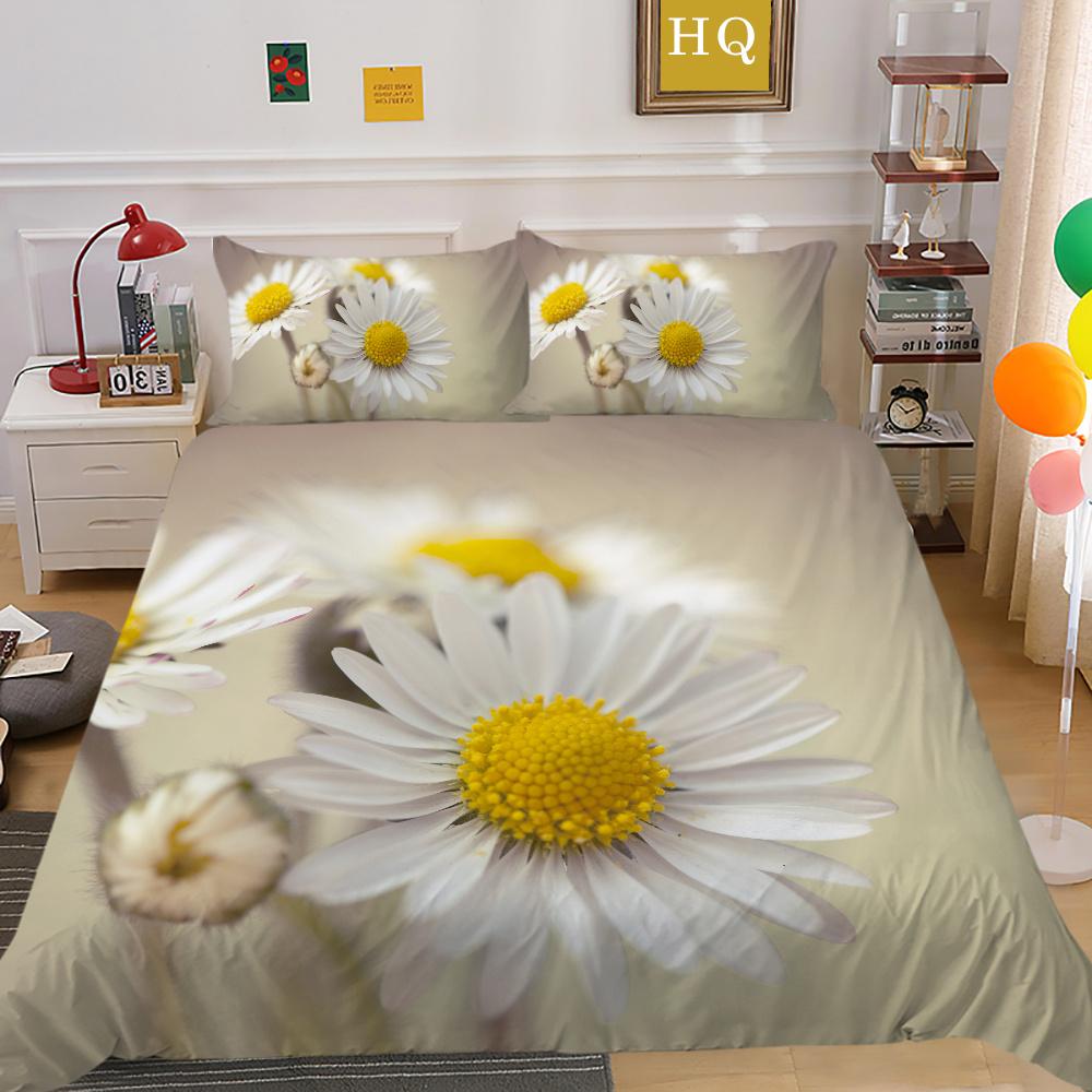 3D Flowers Printing Bed Set Twin Size Microfiber Home Bedding Set Fashion Highend Comforter Cover Set