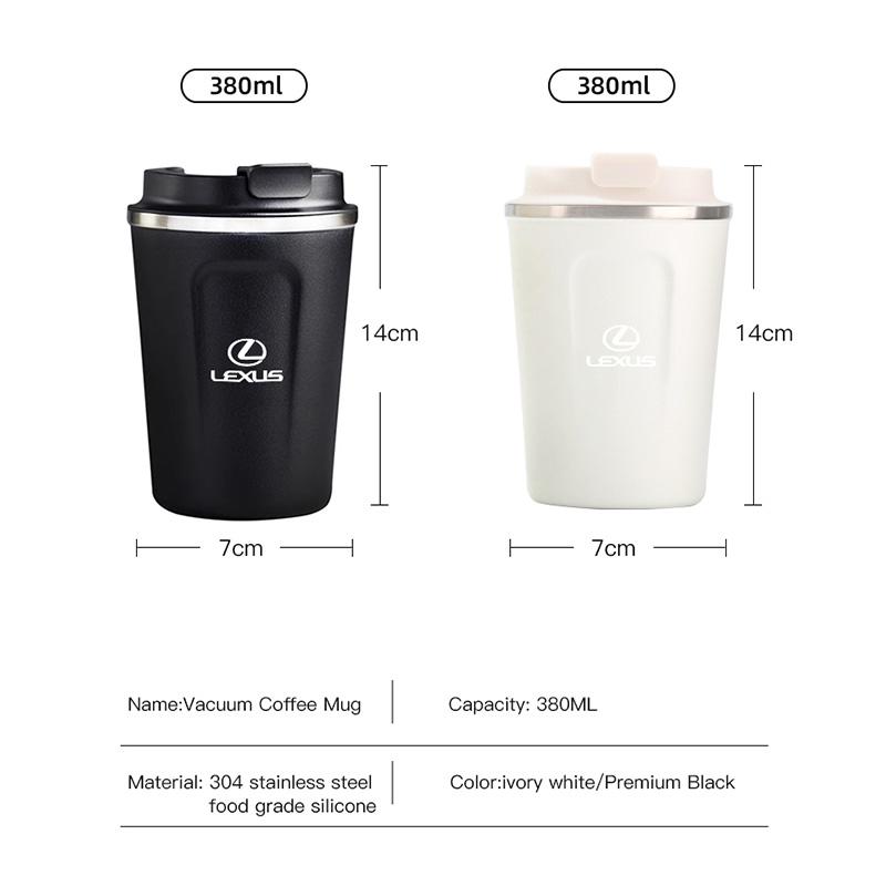 380ML Car Vacuum Cup Coffee Thermos 304 Stainless Steel For Lexus F-SPORT ES RX NX LS UX LM LX GX LC RZ IS CT GS RC HS SC TX LBX