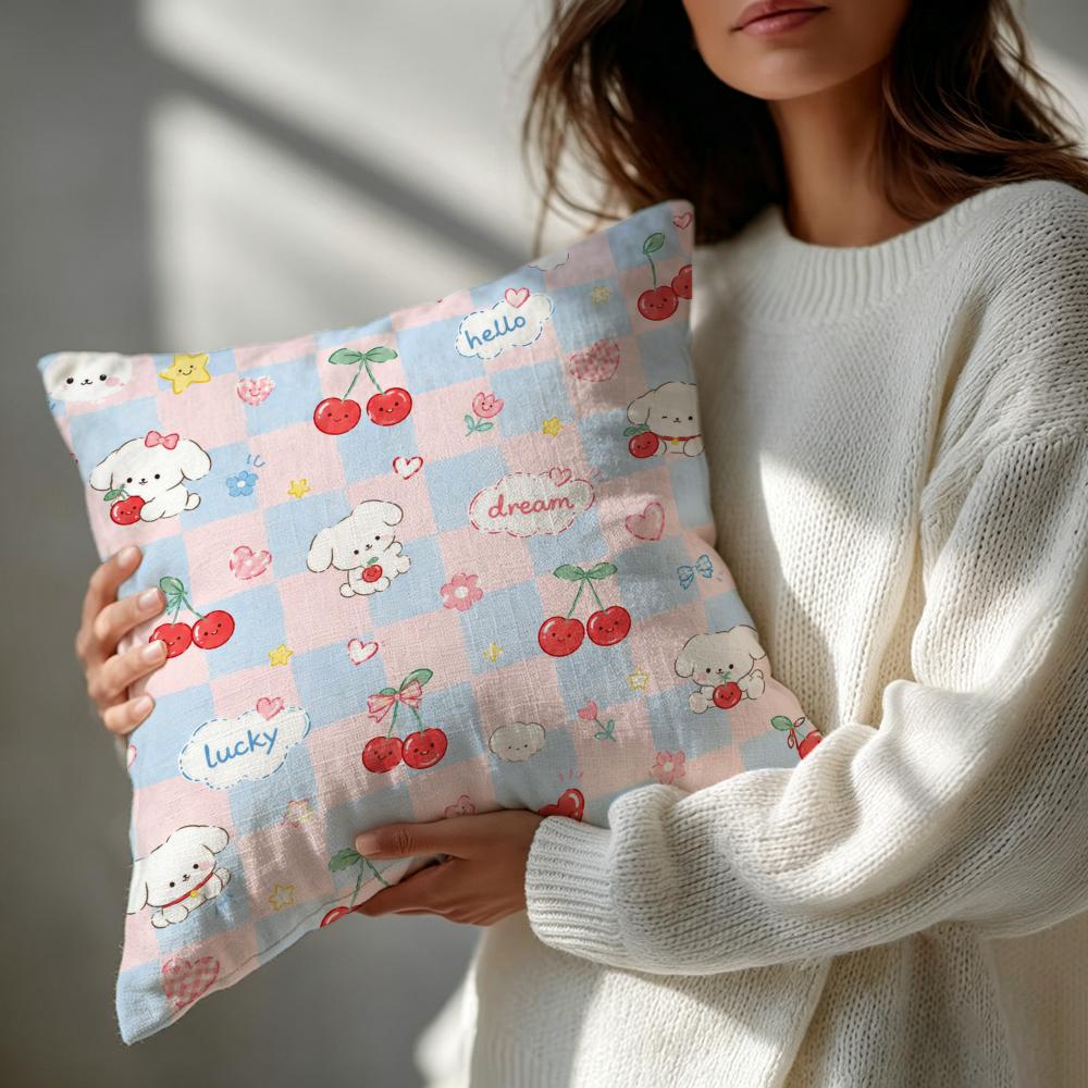 Pattern Cute Japanese Doodle Cushion Cover Patterned Cushion Cover Romantic Cozy Home Sofa Decoration