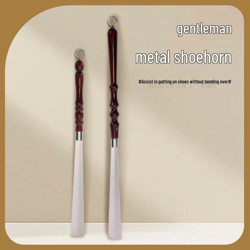 Extended Handle Stainless Steel Shoehorn for Easy Use - Household Shoe Lifter