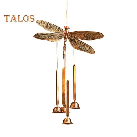 Vintage Trollslända Vindspel Väderbeständig Inomhus Utomhus Trädgård Uteplats Metall Trollslända Hängande Vindklocka Dekoration Prydnad