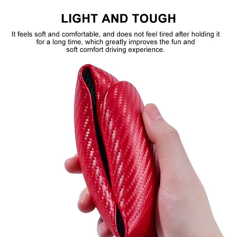 2Pcs Car Steering Wheel Cover Carbon Fiber Sports Ultra-thin Non-slip Card Cover For Bmw M Performance M3 M5 M6 F01 F20 F13 F30 F34