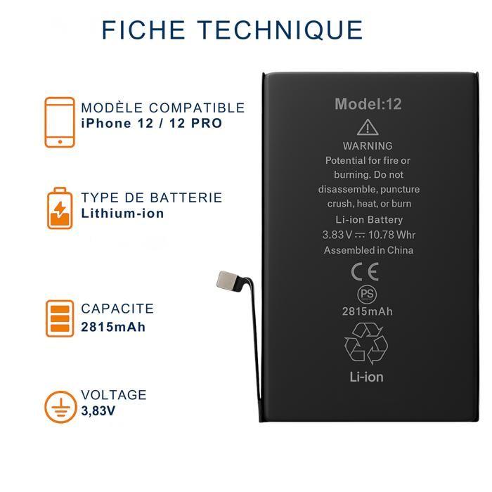 Akku für iPhone 12 / iPhone 12 PRO - Ersatzakku 2815mAh Lithium-Ionen Phonillico®