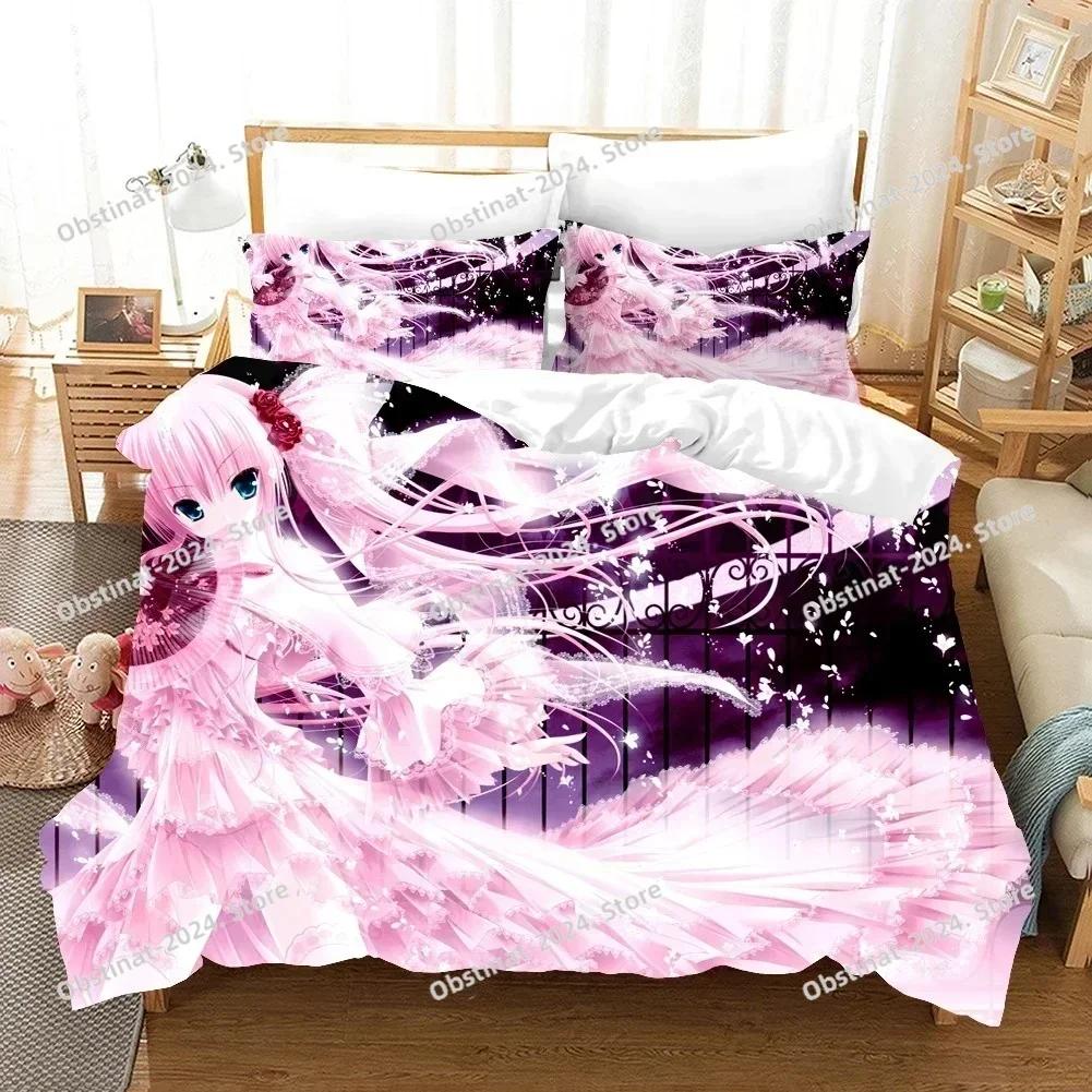 Top Anime Girl Bedding Set Cartoon Fashion 3D Print Comforter Luxury Queen King Single Duvet Cover Set Home Textile Decor Modern