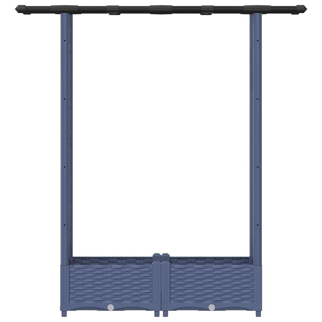 Raised Garden Bed with Trellis and Hanging Roof Gray 122.5 X 40 X 123 Cm PP