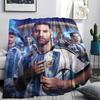 1PC Leo Messi Patterned Flannel Blanket Suitable For All Seasons for Home Decor Warmth and Comfort Gifts Holiday Present