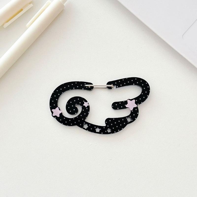 Creative Acrylic Keychain Clip With Star Wing Design Portable Carabiner Hooks Key Holder For Bags Keys Outdoor Decors