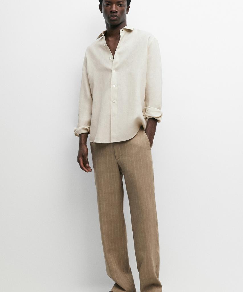 Masimodutti 100% Linen Striped Pants