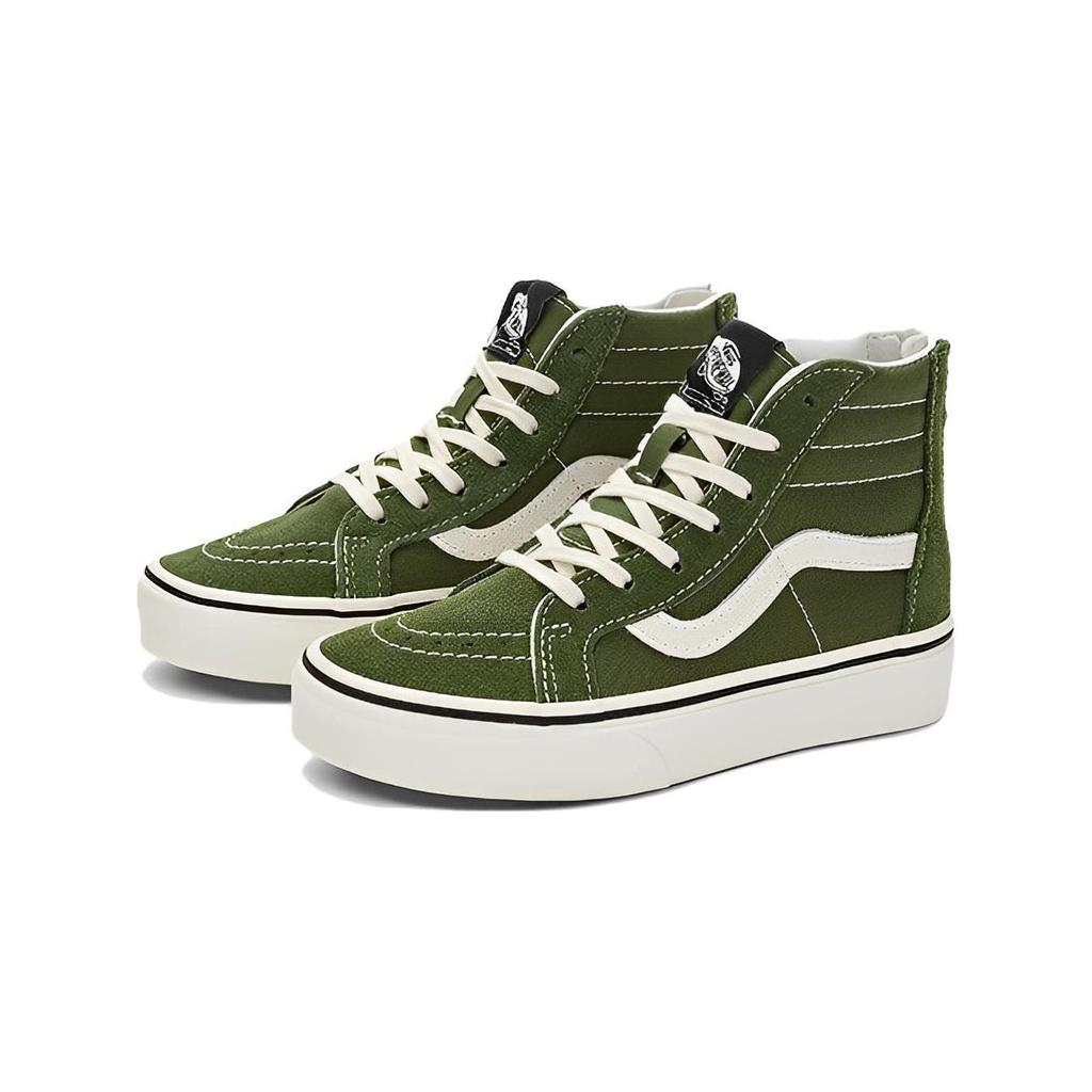 Vans SK8 Zip Cushioning, Wear Resistant High Top Kids' Skateboarding Shoes Green Children Aged 3 7 Years Old VN0005VSBZ4