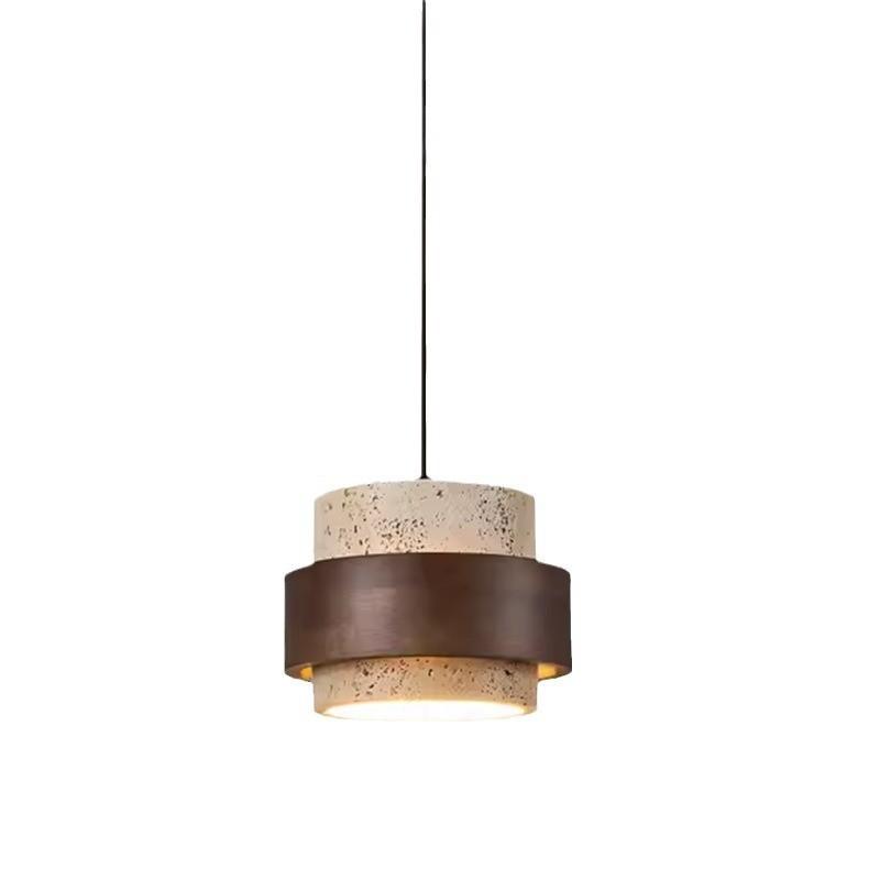 Yellow cave stone antique bedside bedroom pendant light, high-end Wabi Sabi style American retro bar counter, study room, restau