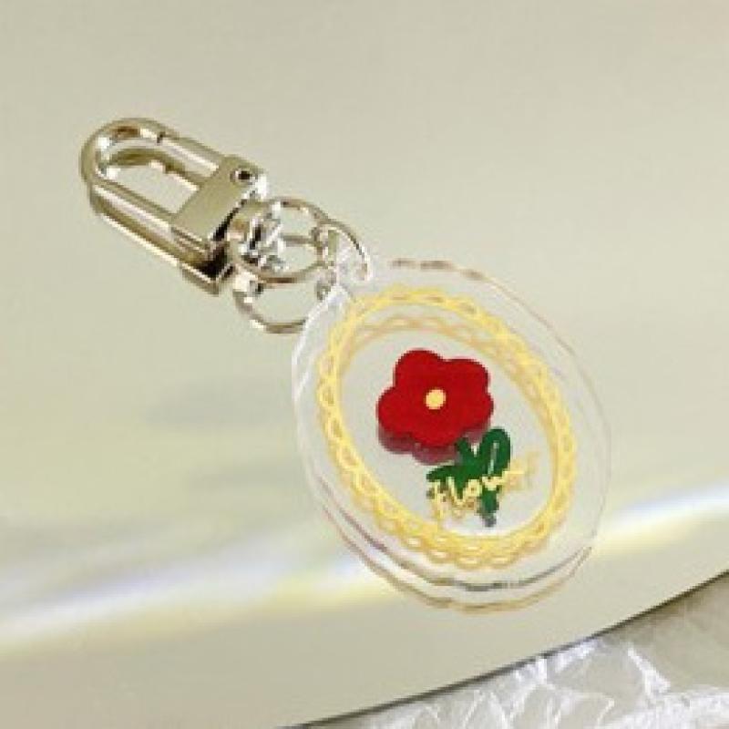 1pcs Tulip Hanging Keychain INS Korean Flower Keychain Spring Tulip Earphone Hanging Student Keychain Pendant