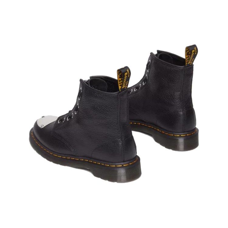 Dr. Martens Round Toe Zipper Chunky Heel Short Boots Women Boots Black 31682001